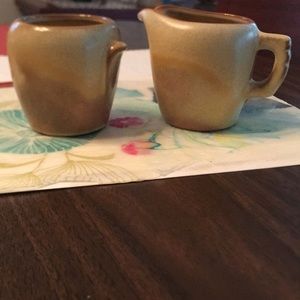Frankoma Mini Creamer/Sugar Plainsman Gold
